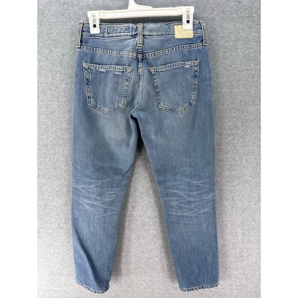 AG Women's sz 26R Ex- Boyfriend Slim Slouchy Slim Distressed Jeans Cotton Ankle - Picture 2 of 13